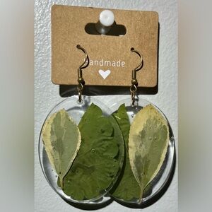 Handmade Leaf Resin Earrings